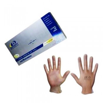 Luva de VINIL DANNY - SEM AMIDO - TRANSPARENTE - caixa 100 unidades