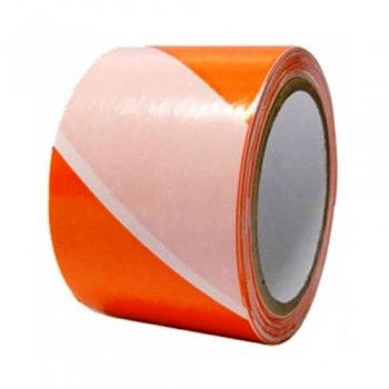 Fita Zebrada - Demarcação de Área - Laranja / Branca 7,0cm x 200mts